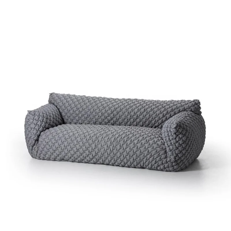 Italian Style Design 3D fabric sofa living room minimalist furniture 3 seat single seat sofa set lounge lazy couch set