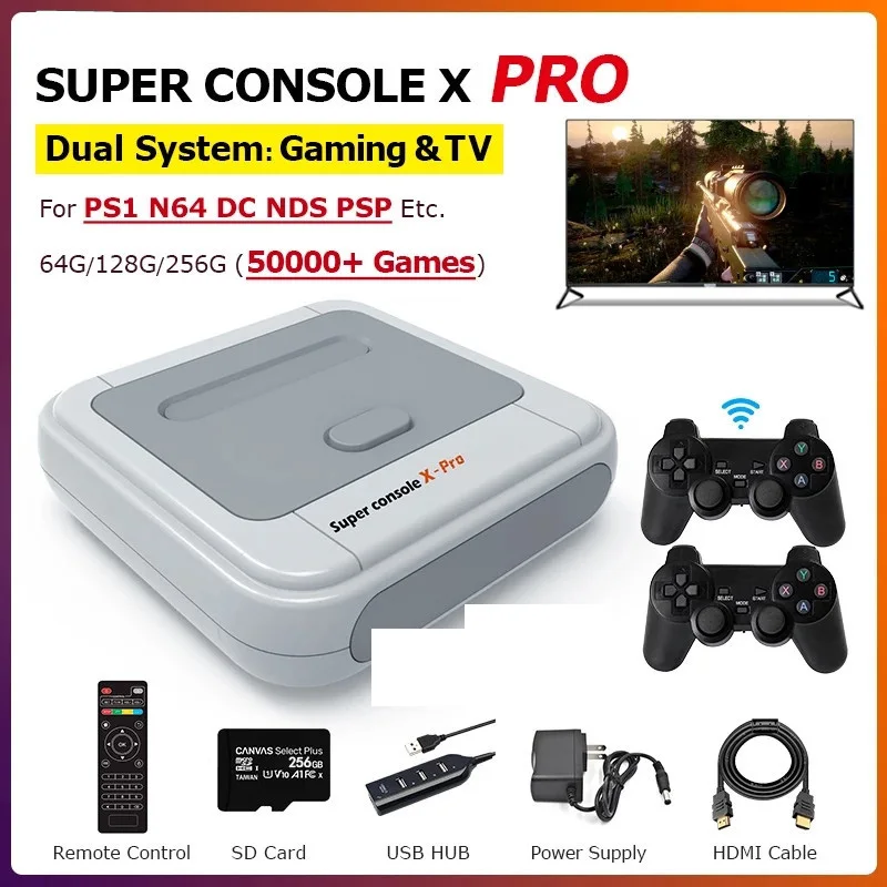 Super Console X-PRO Retro Home Video  Game Console Moonlight Box
