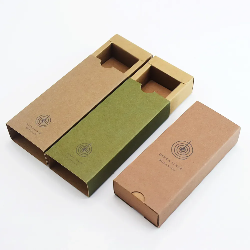 Custom recyclable cardboard small incense sticks gift box packing slide out drawer incense packaging box for Incense