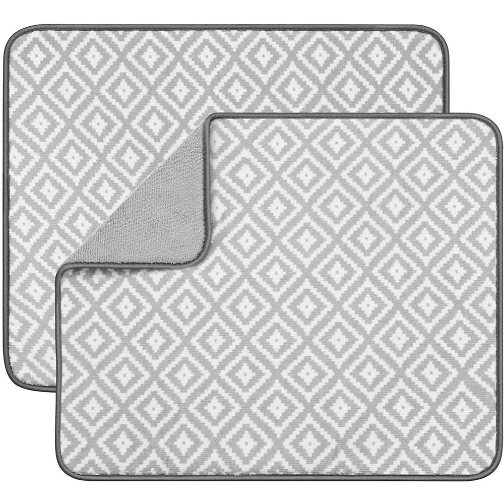 colorful printed absorbent dishes drainer/rack mat for countertop, microfiber dish drying pads kitchen counter draining pad