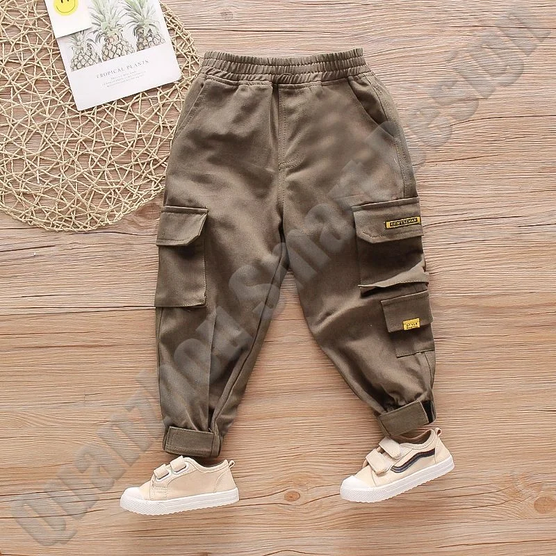 Daily Life Tech Wear Matte Black Pants Relaxed Fit Street wear Kids BoysJoggers Hip Hop High Street Leisure Trousers