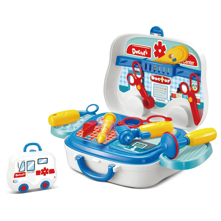 Role Play Clinic Toys Handle Box Set Educational Plastic Doctor Toys For Kids