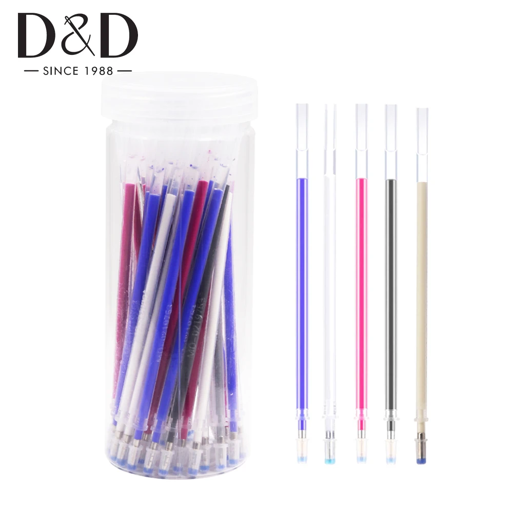 50pcs Heat Erasable Fabric Marking Pens for Tailors Sewing Quilting Dressmaking Heat Erasable Pens Sewing Supplies 5 Colors