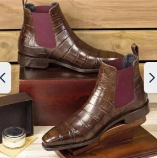 Recommend Ankle Mens Chelsea Boots Rubber Leather Boot For Man Rubber Brown Leather Boots For Men