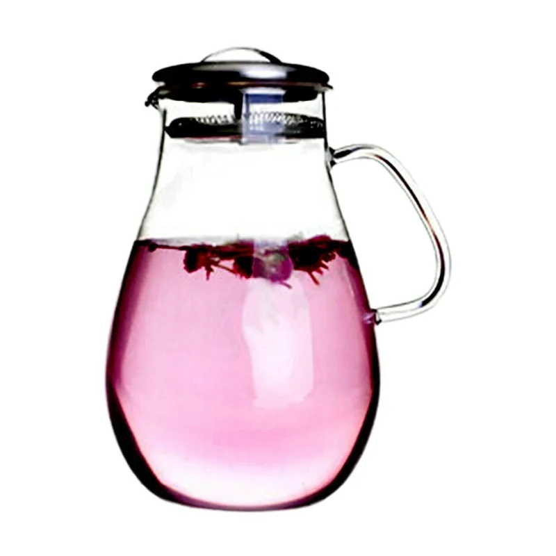 
Hot glass pitcher with high quality Plastic lid easy for pouring 