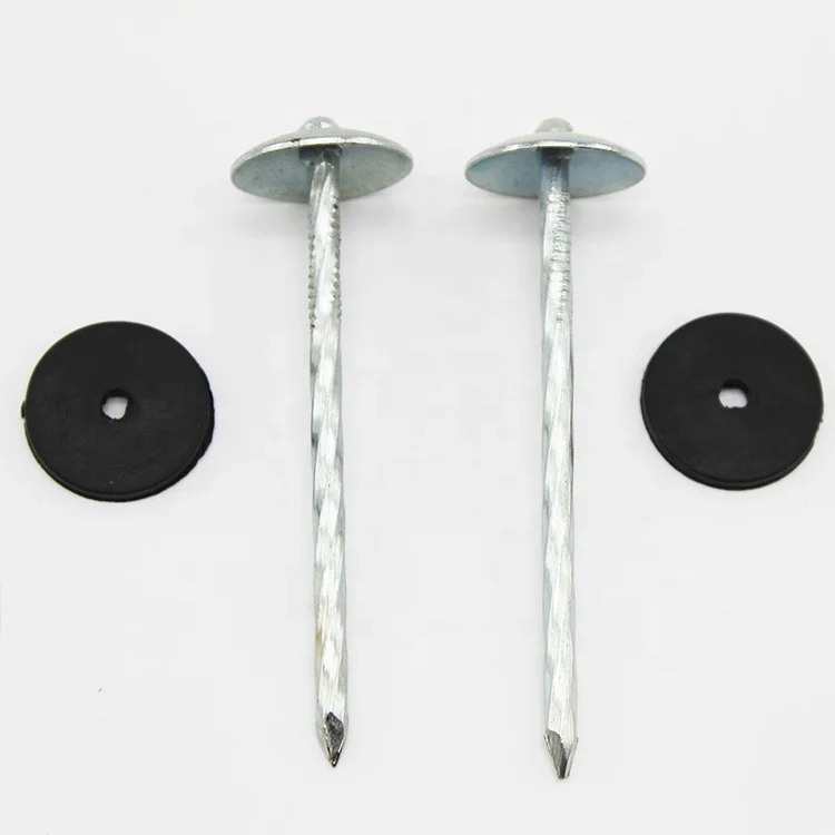 Высококачественные кровельные гвозди с оцинкованной головкой и шайбой
