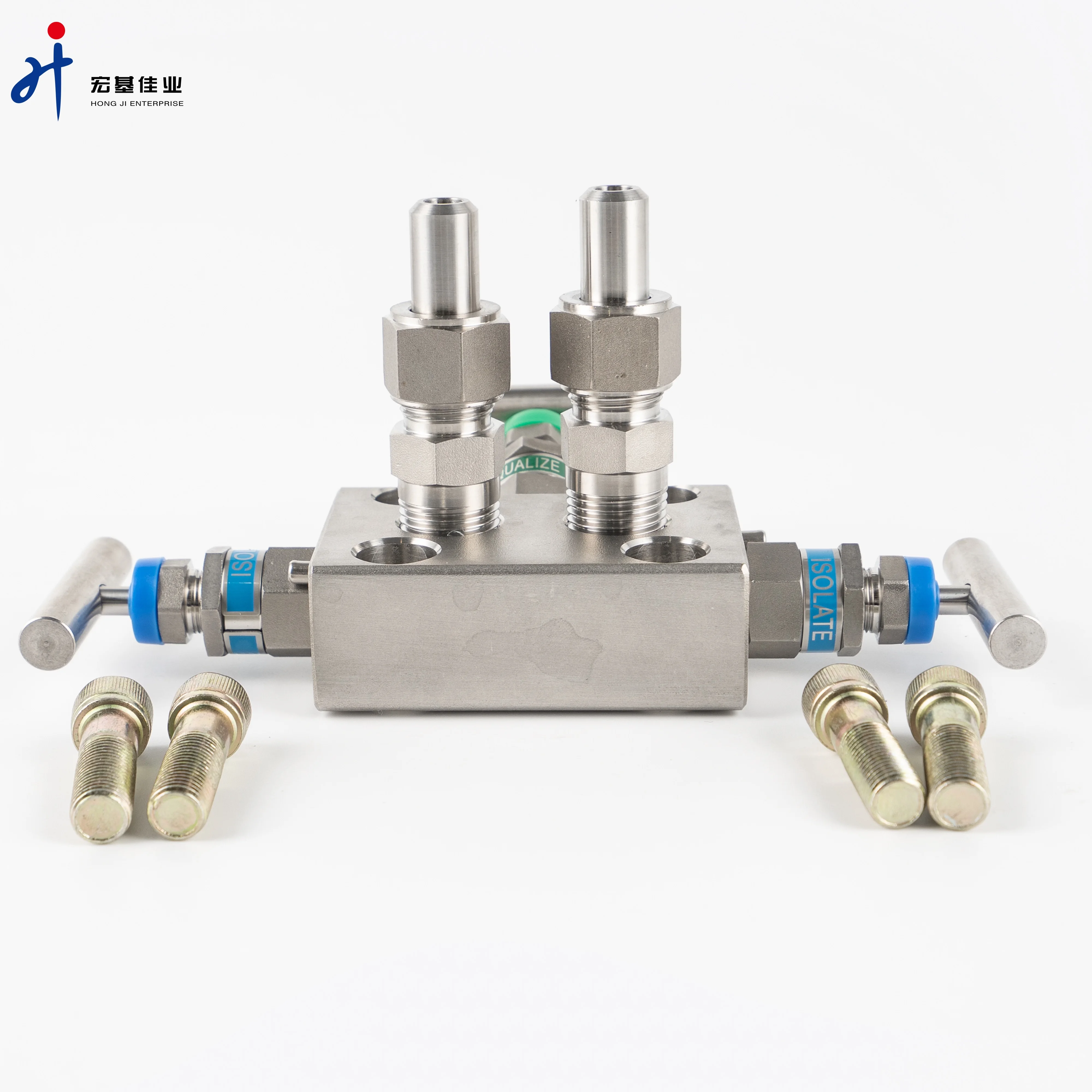 Stainless Steel Integrated High Temperature and High Pressure Transmitter Three Way Manifolds Internal Thread