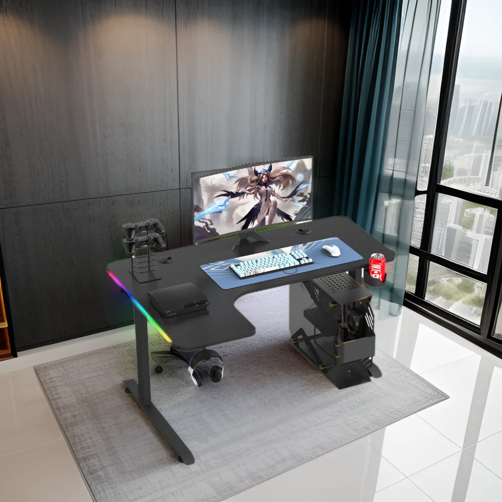 Factory Direct L Shaped Gaming Desk Computer Corner Desk PC Gaming Desk Table  for Home Office Sturdy Writing