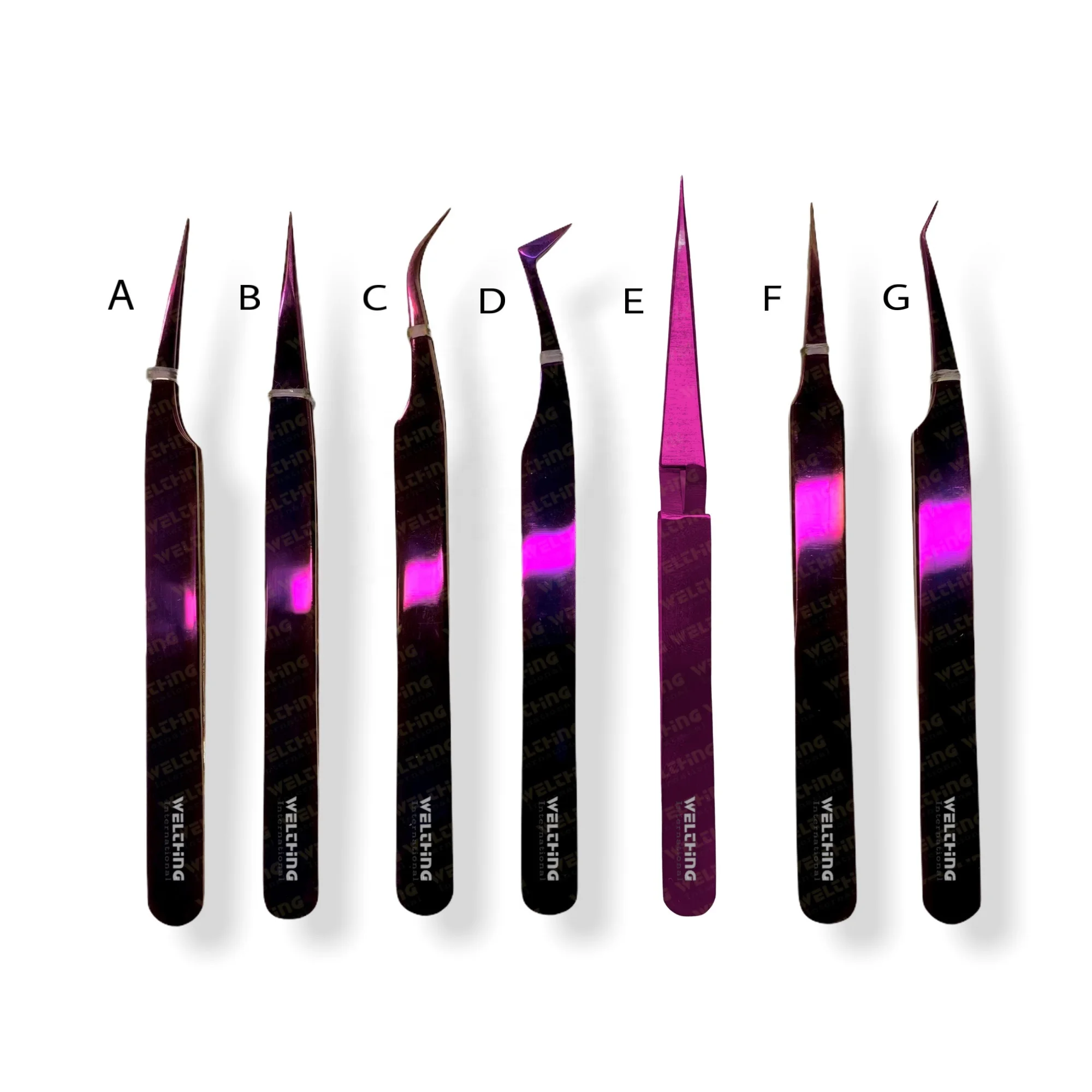 Lash Tweezers Purple Plasma Coated, Eyelash Exension Tweezers Eyelash Extension Tools Stainless Steel,stainless Steel