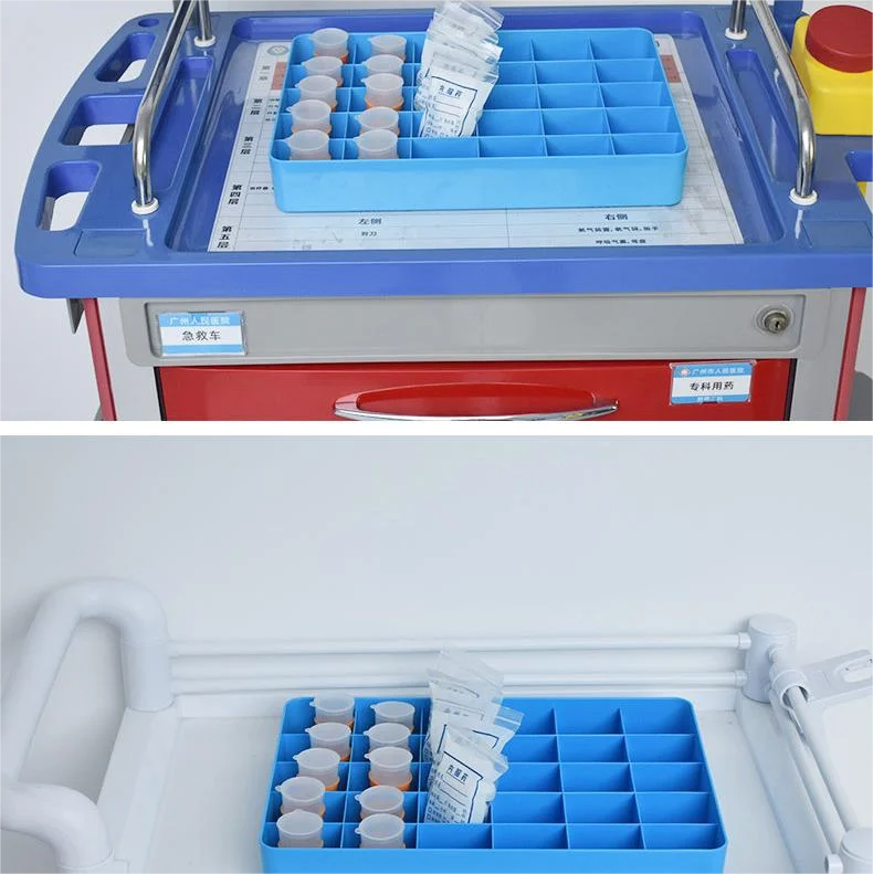 ABS Hospital Medical Cart Medicine Dispensers Patients Pill Case Dispenser 30 Grids Medication Trays Organizer Medicine Box