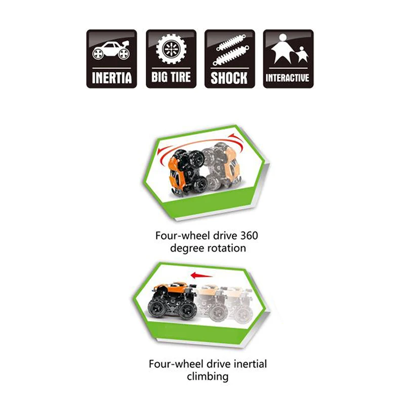 Pull Back Car Mini Pullback Off-Road Vehicle Double Inertial Diecast Cars Toy