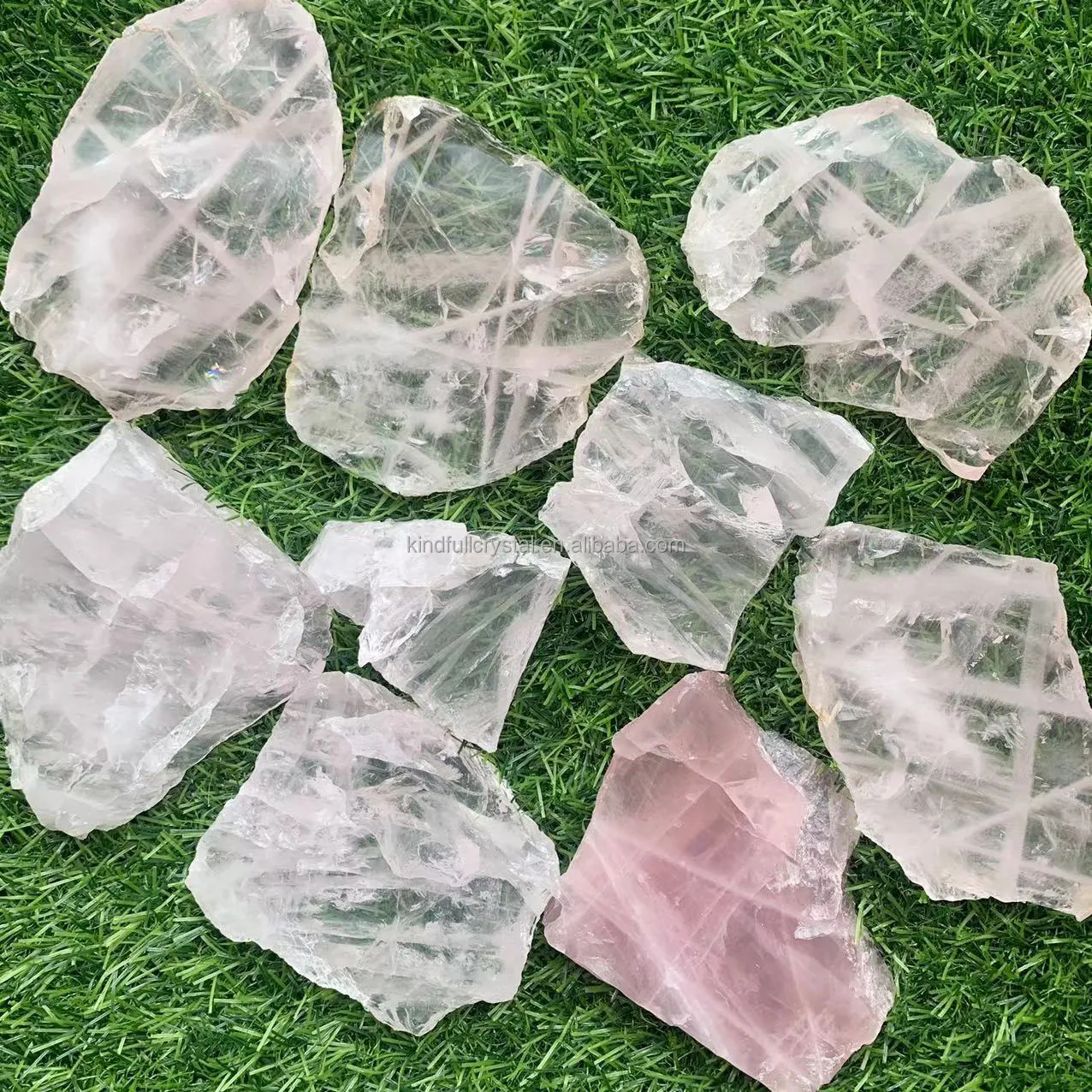 High Quality Natural pink  Crystal Slice free form rose quartz slab for fengshui