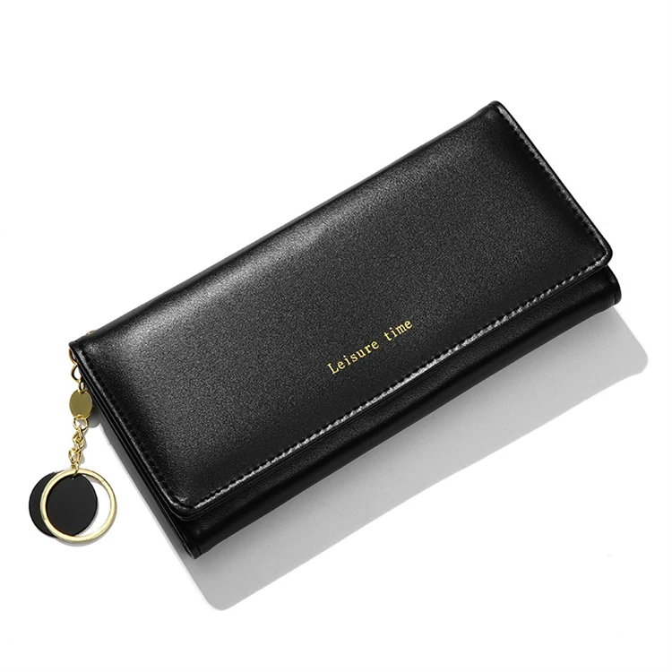 Custom Security Trifold Designed Band Thick Money Ladies Rfid  Leather Wallet Zip
