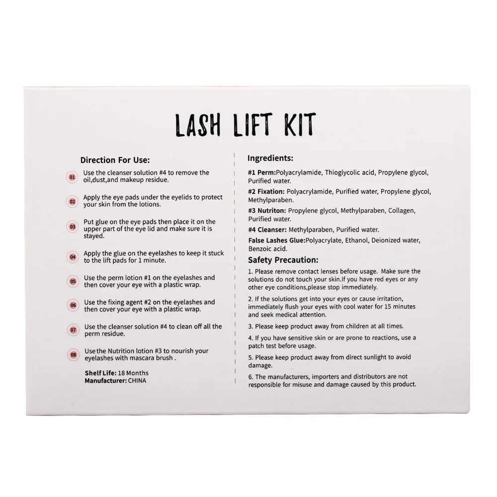 Professional Lash Lift Kits offer Private Label Eyelash Perming Lift Kit