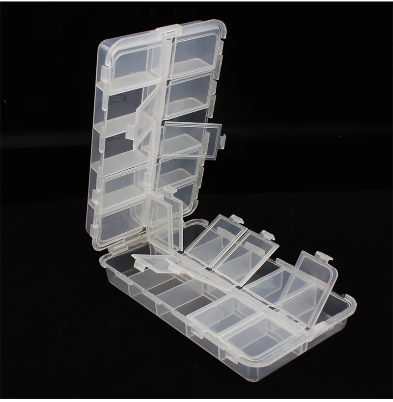 16.6*9.7*4.1cm Fishing lure bait storage case trays boxes separator thicker plastic hook organizer container