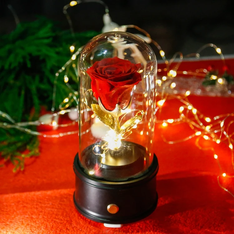 Artificial Flowers Rose Bluetooth Speaker Holiday Birthday Gift With Box Girls Eternal Flower