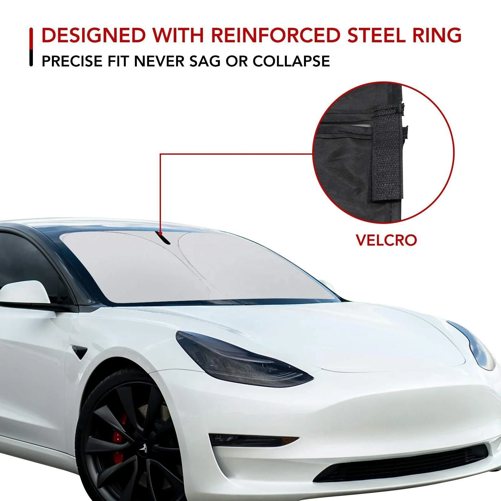 Folding car window sunshade for model y