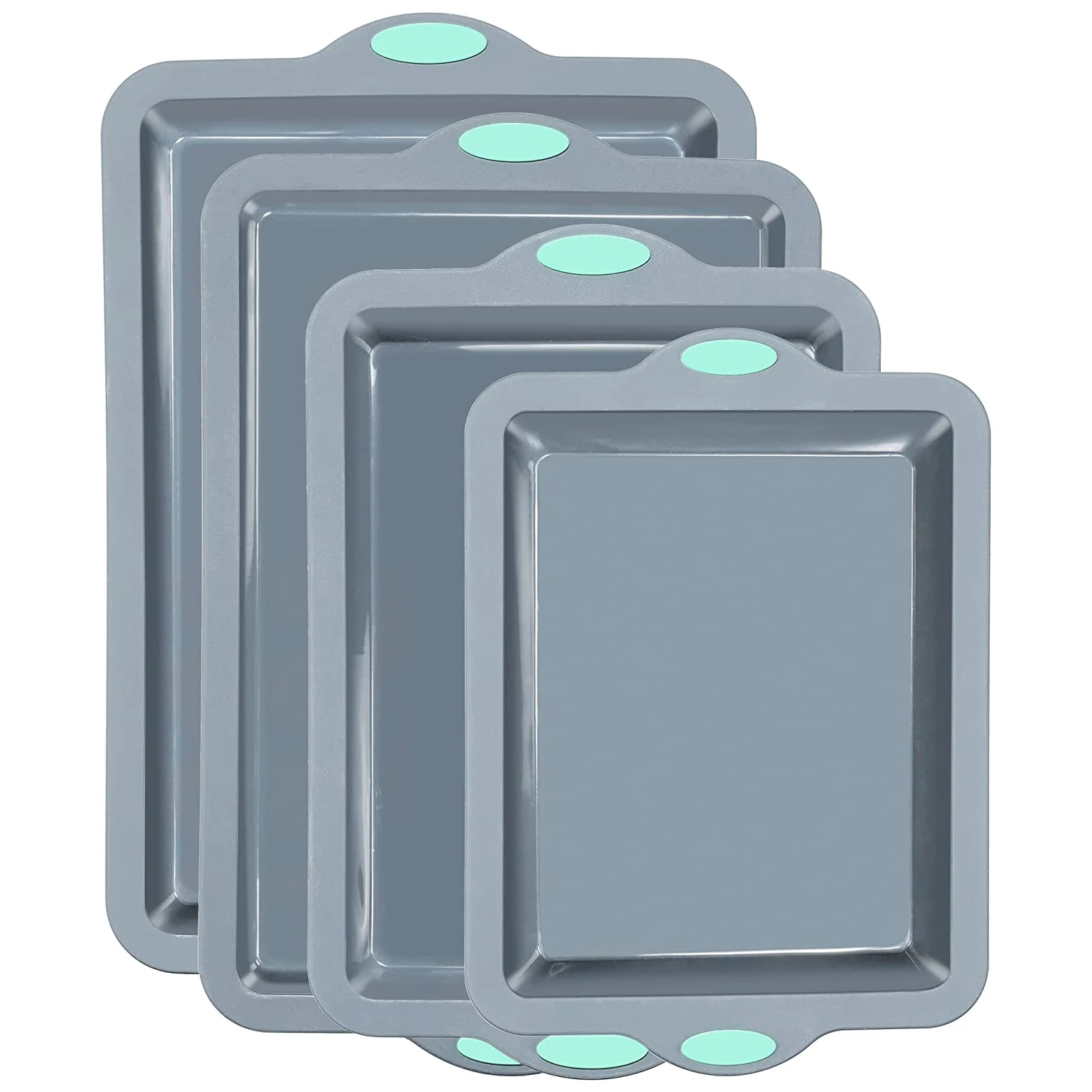 Bpa free food grade silicone Non-Stick Cookie Sheets Cake Pan heat-resisting Silicone Baking Pans Set