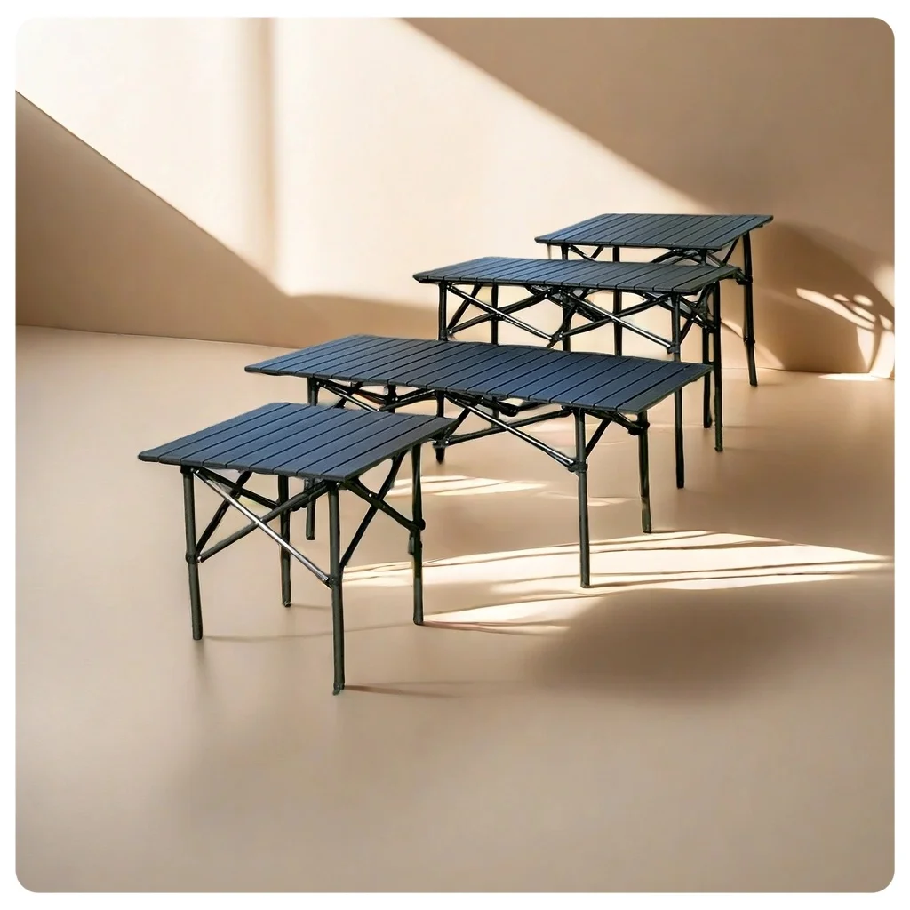Multifunctional Metal IGT Outdoor Portable Folding Camping Table, Tactical Picnic Grill Aluminum Alloy Foldable Camping Table