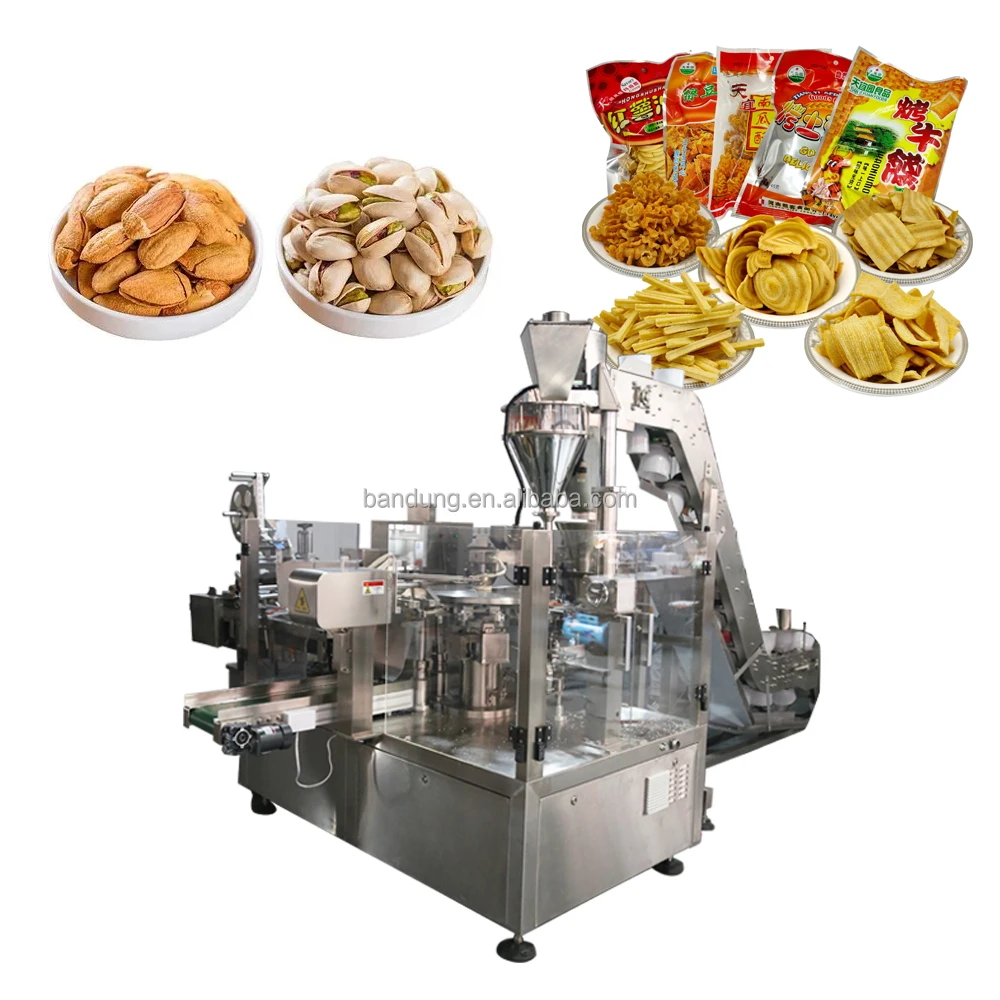 New Design Automatic Rotary Nuts Snack Seed Premade Bag Weighing and Filling Machine