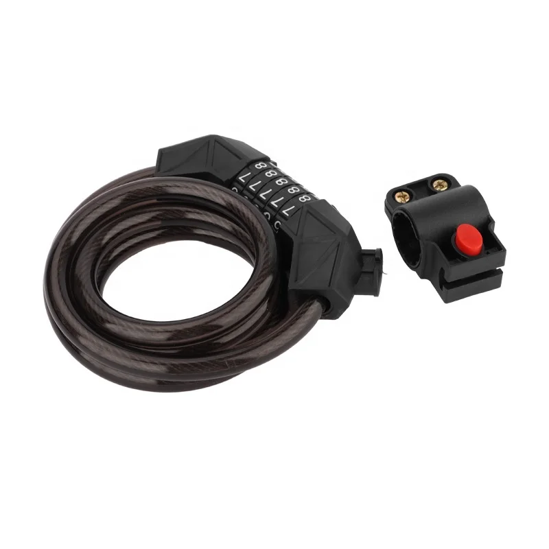 Electric Scooter Bicycle Lock Outdoor Anti-theft Lock 5-digit Code Thickened Steel Cable Lock