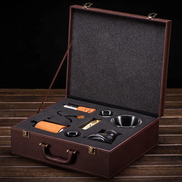 Hot sale Coffee Gift Boxes Barista Accessories V60 Dripper Set Filter Cup Manual Grinder Coffee Kettle Pot Coffee Tea Sets