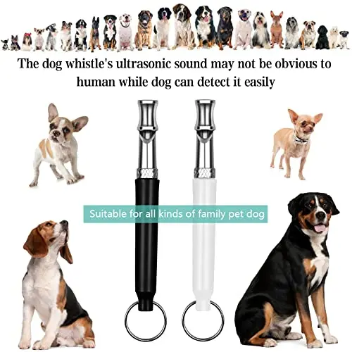 2 Pack Adjustable Ultrasonic Silent Dog Whistle Professional Recall Dog Training Whistles to Stop Barking