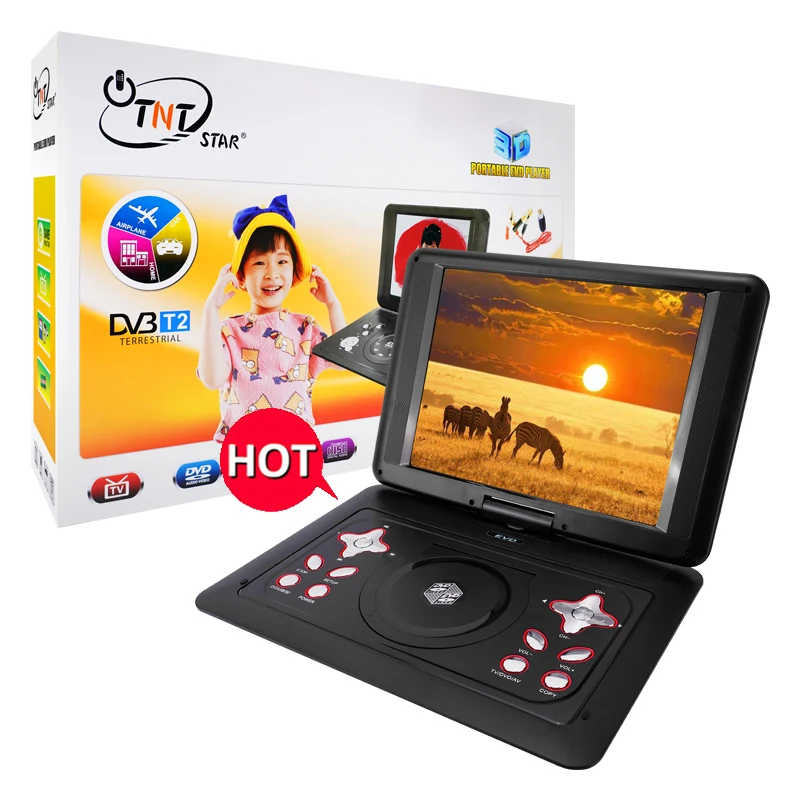 Tntstar TNT-298 2021 дешевые супер тонкий EVD портативный dvd-плеер с экраном игры