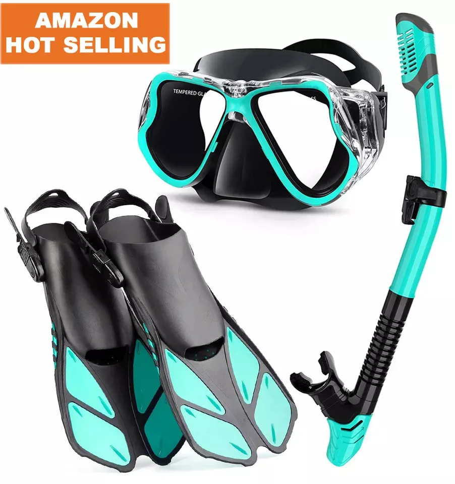 Hot Selling Silicone Adult Scuba Diving Mask Snorkel Fins Set