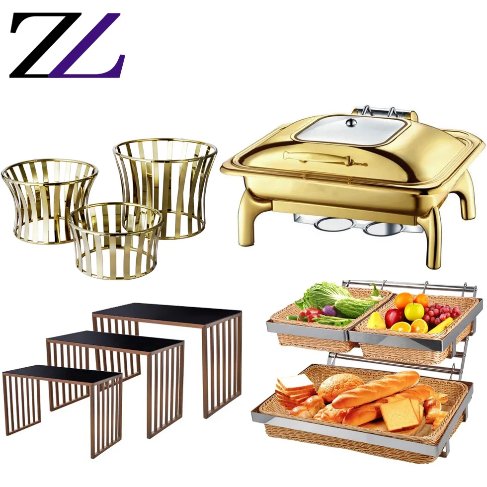 Pop corn commercial catering food display equipment gold marmites chauffantes chafing dish sets for catering buffet food warmer