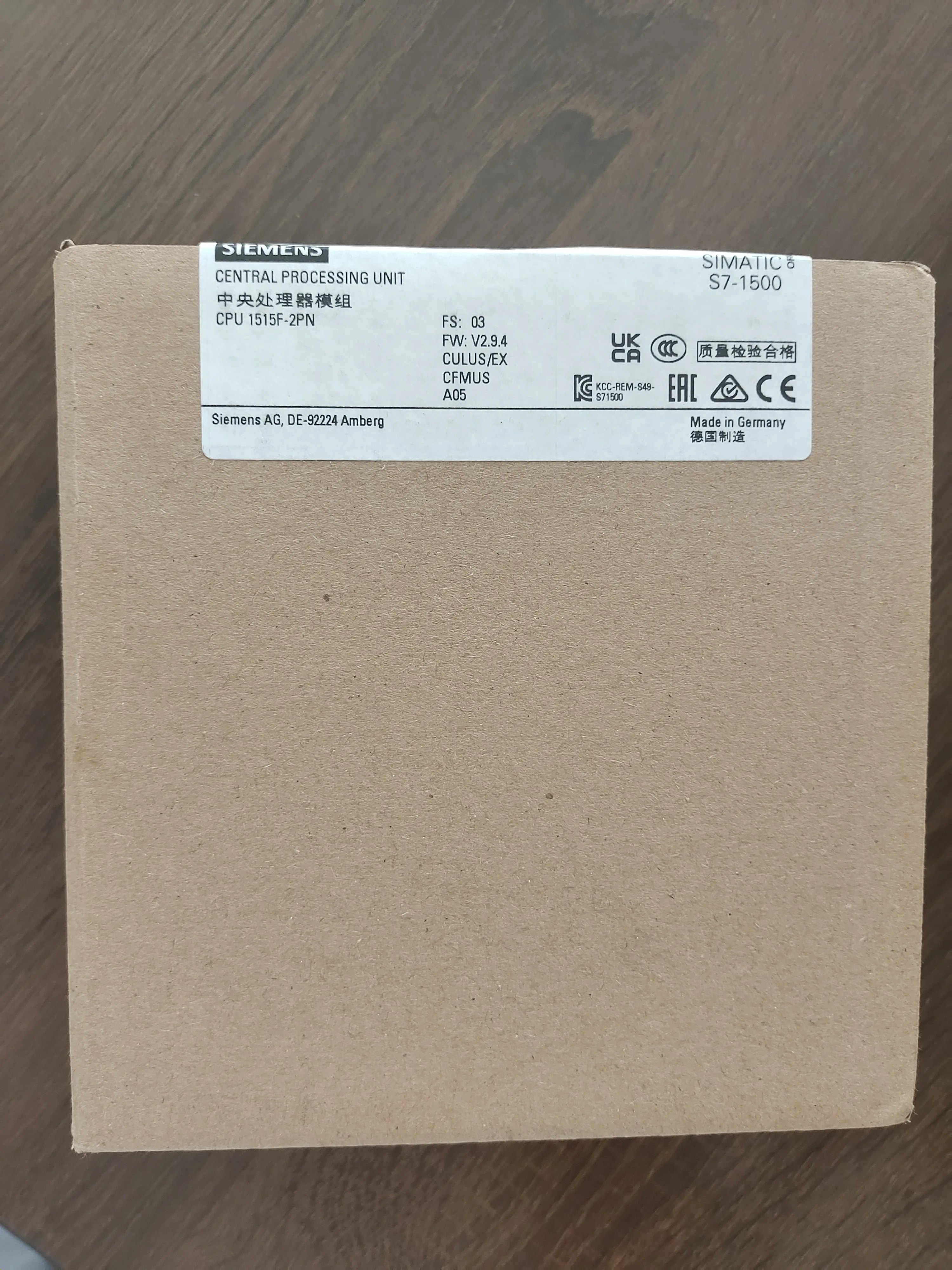 100% New 6ES7515-2FM02-0AB0 6ES7 515-2FM02-0AB0 CPU 1515F-2 PN SIMATIC S7-1500F Central Processing Unit