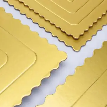 Wholesale Reusable Food Grade Round Golden Cardboard Cake Base Paper Plate Thickened Cake Tray Plate