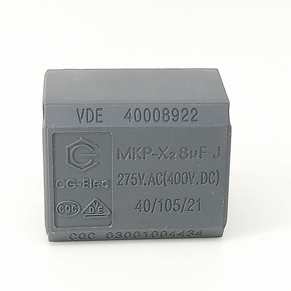 8uf 275v dc MKP-X2 Blue Polypropylene Capacitor With CQC