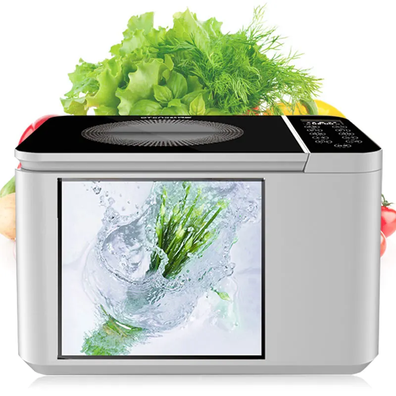 
Smart Digital LCD Panel Multifunction Ozone Meat Fruit Food Purification Machine 11L vegetable washer 