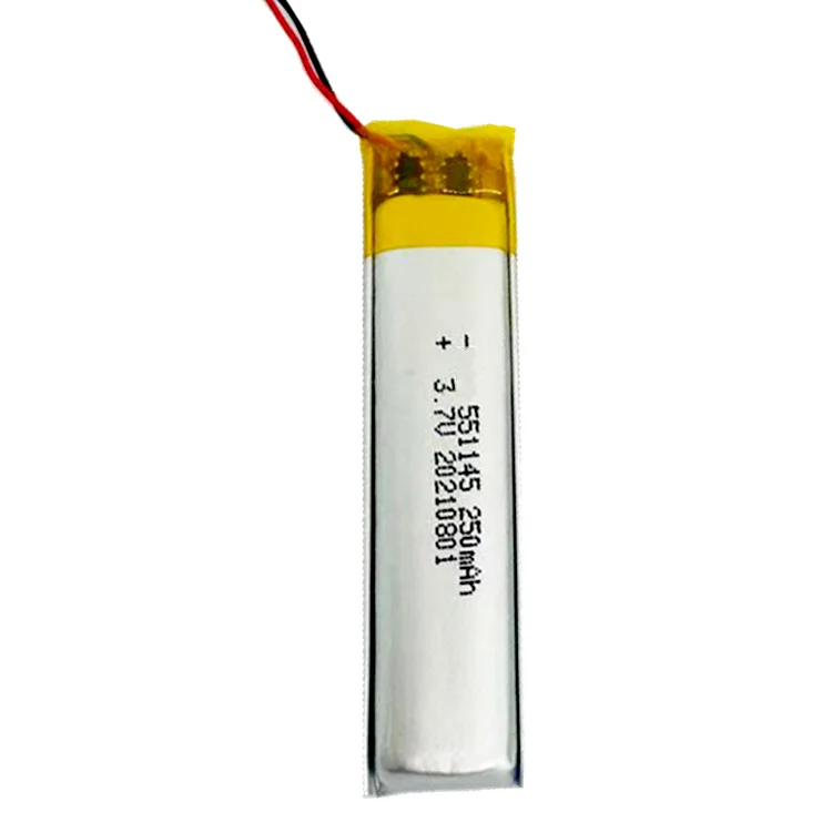 Hot selling flexible thin lithium battery 3.7V 250mAh lithium polymer battery rectangular battery