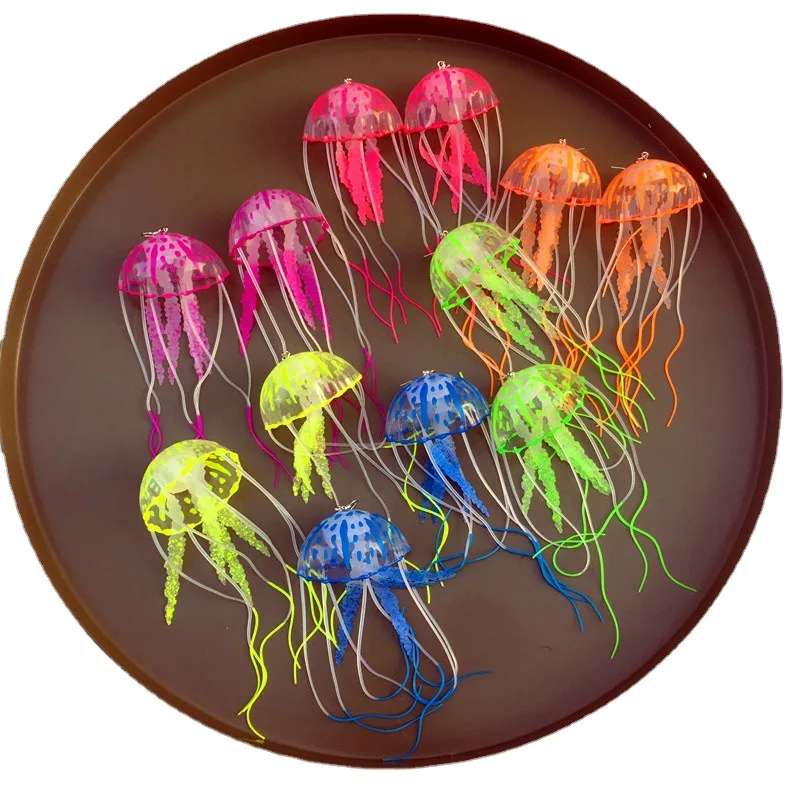 Fashion Holiday Seaside Party Silicone Tassel Statement Jellyfish Fish Earrings