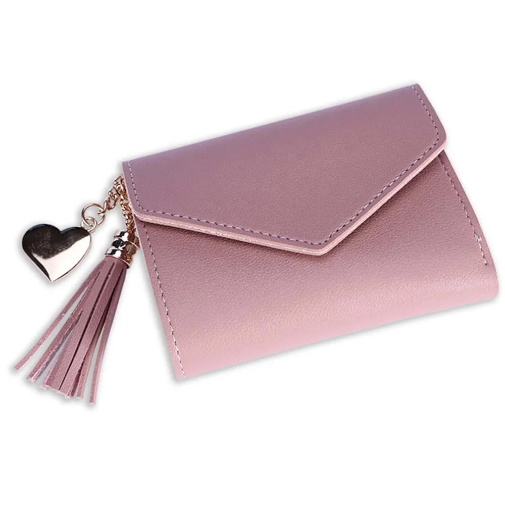 
New fashion small wallet short Japanese and Korean style cute tassel mini student ladies purse H 