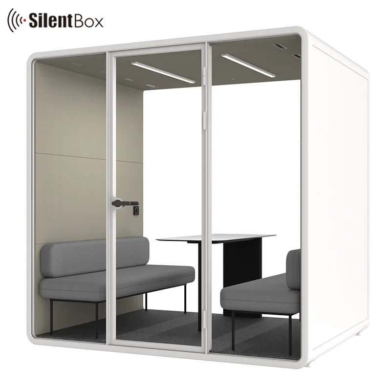 2-4 person booth customizable portable and detachable office pods with environmental intelligence control
