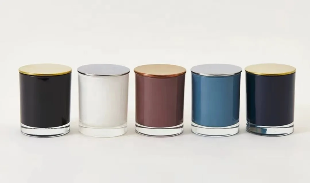 Bulk 200ml Black Amber Small Luxury Thick Bottom Glass Candle Jar with Dark Wooden Lids for Making