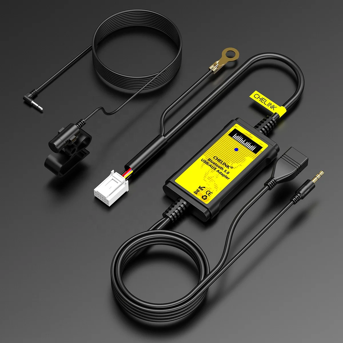 CD-адаптер CHELINK 6 + 6pin с микрофоном и AUX-кабелем 3 5 мм Автомобильный MP3-плеер радио вход Aux USB адаптер для