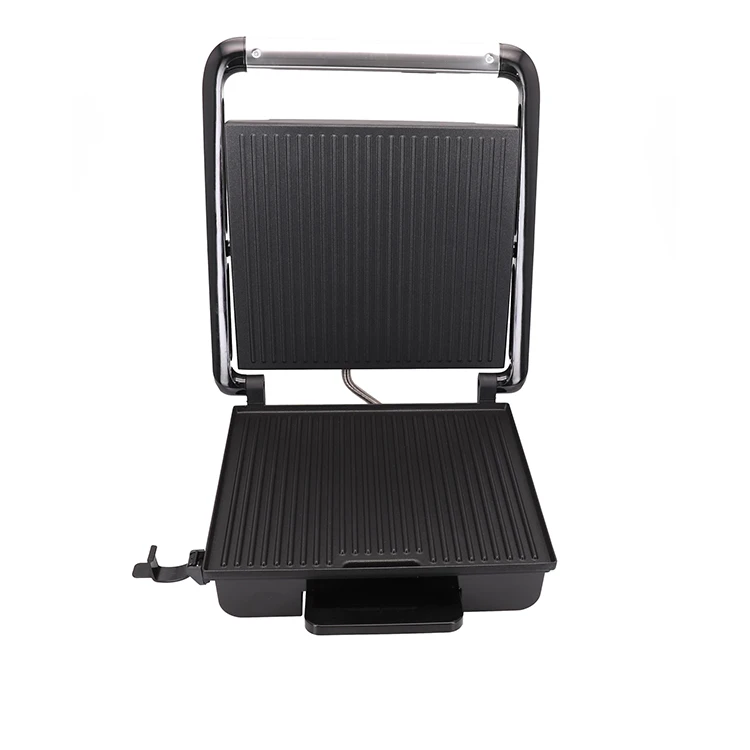 Removable  Oil Tray Panini Machine Electric Contact Grill Flat Plate Grill Panini Sandwich Press Commercial Panini Grill