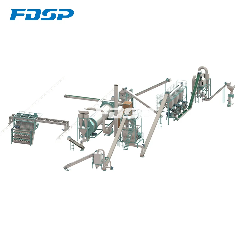 Fertilizer pellet production line granulator for animal manure pig dung 5tph
