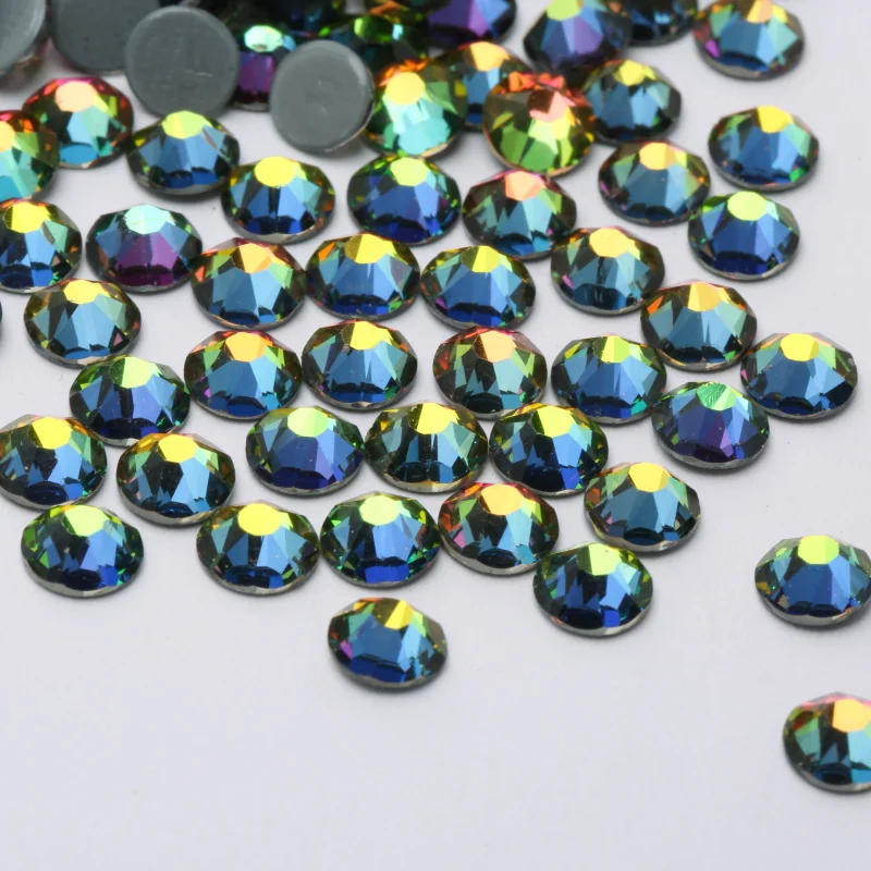 Wholesale Hot sale 2088 machine cut 8 big 8 small siam ab hot fix rhinestones hotfix strass for high heel shoes and clothes