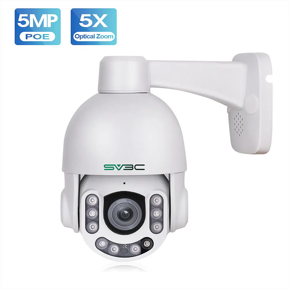H.265 1080p 5mp 8mp 5X zoom color night vision home ai smart outdoor hd poe ptz optics surveillance & ip network camera