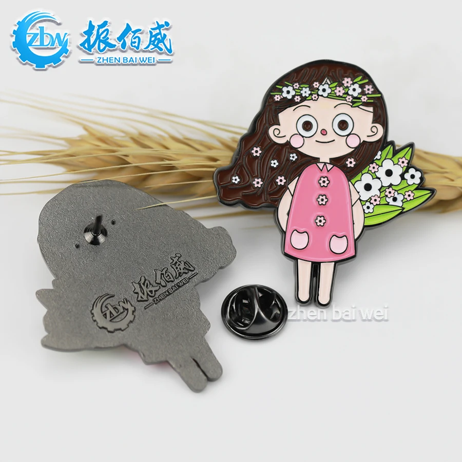 Chinese manufacturer Custom metal lapel pin badge Design your own custom cartoon animation cute soft hard glitter enamel pin