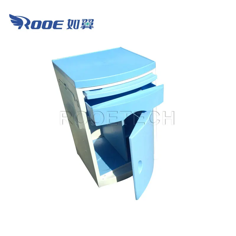 Multi-Colors ABS Plastic Medical Hospital Beside Cabinet with A Tray and Drawer
