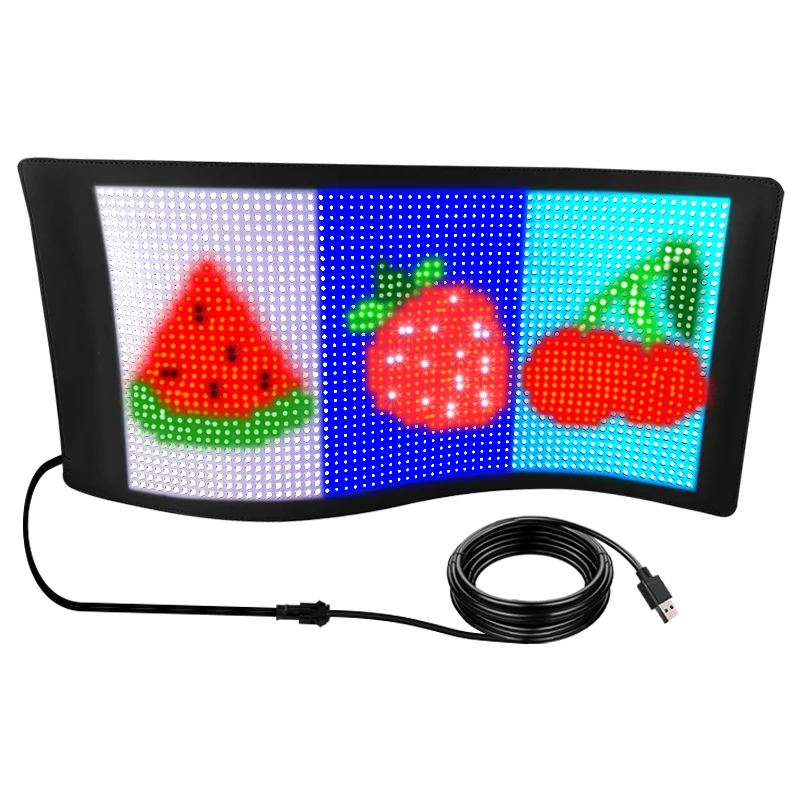 New Arrival Smart APP Control Pixel Pattern Flexible RGB Panel Car LED Sign for Car