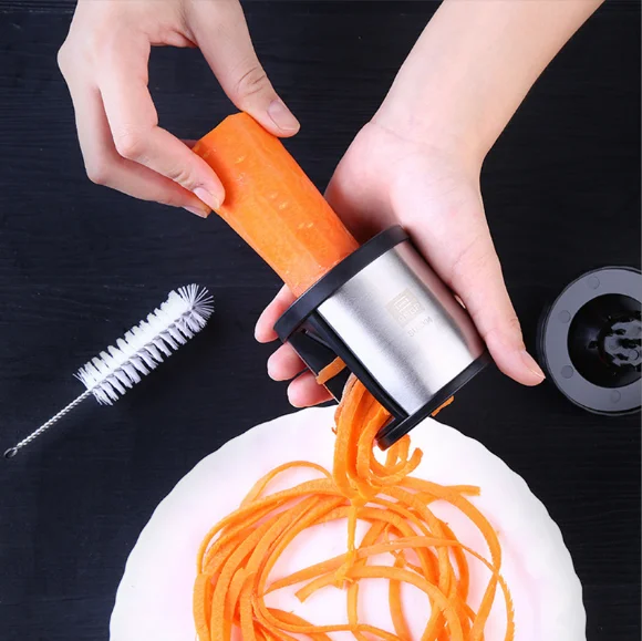Vegetable Spaghetti Spiralizer Slicer Easy Spiral Noodle Carrot Kitchen Tools Carrot Grater With Cleaning Brush