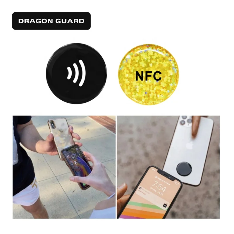 DRAGON GUARD Wholesale Waterproof Epoxy Etiqueta Mobile Phone  NFC Tag Sticker