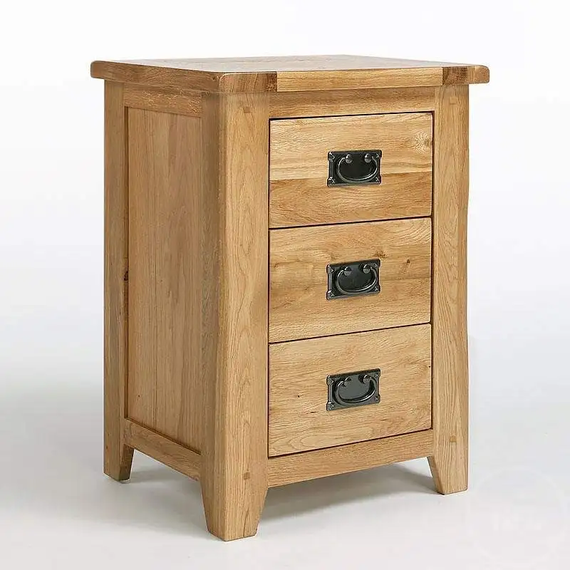 (W-B-0036) solid oak wood home furniture nightstand with 3 drawers